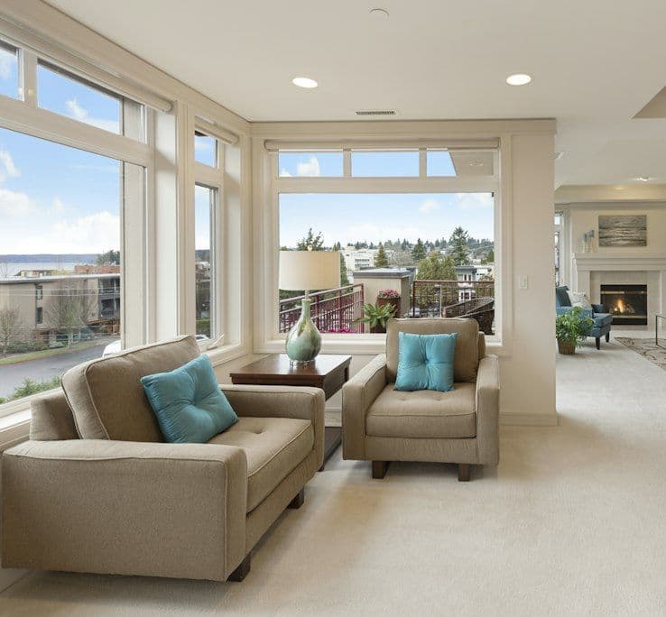 Bright sitting area beside the bedroom